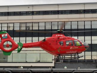 G-WASN UHW Hospital Helipad (Credit Nick Harding/Aviation Wales)