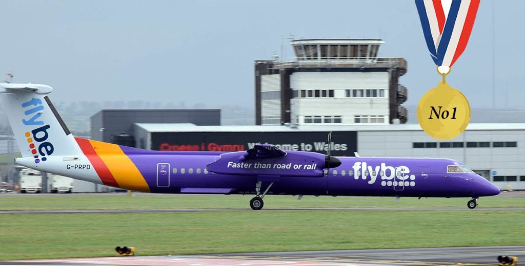Flybe Dash 8 at Cardiff Airport