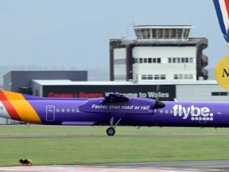 Flybe Dash 8 at Cardiff Airport