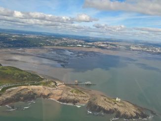 Flying over Swansea Bay (Image: nick Harding/Aviation Wales)