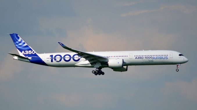 Airbus A350-1000 XWB F-WWXL landing at Cardiff Airport (Image: IanG / SWAG)