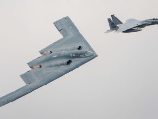 A B2 and F15 flypast at the Royal International Air Tattoo (UK Aviation Media)