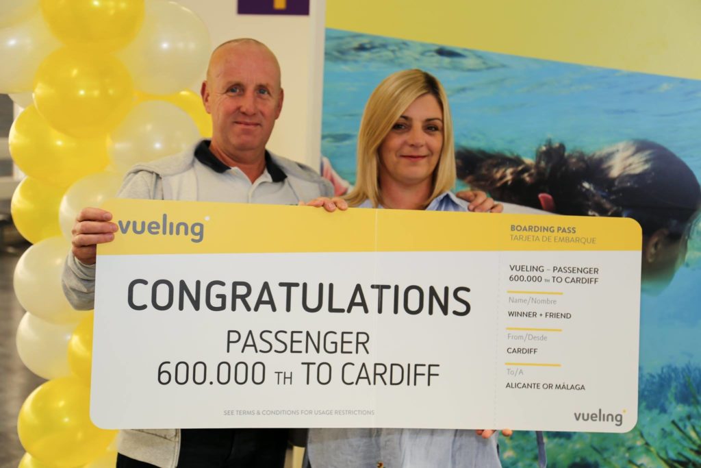 Vueling welcomes 600,000th passenger through Cardiff Airport