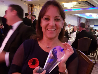 CEO Deb Barber with CWL Best Airport under 3 million passengers award