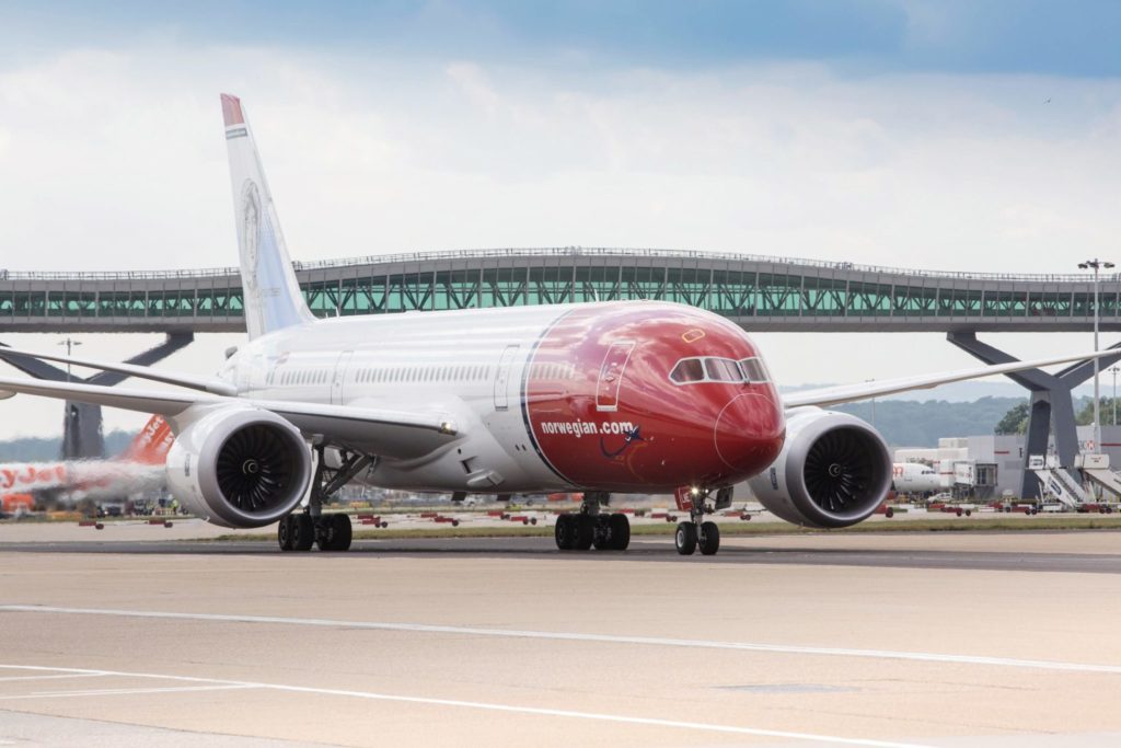 Norwegian 787 Dreamliner at London Gatwick