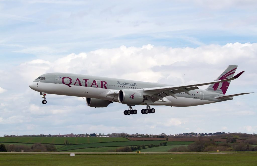 Qatar A350-900 arrives into Cardiff Airport (Image: Pete Harrison)