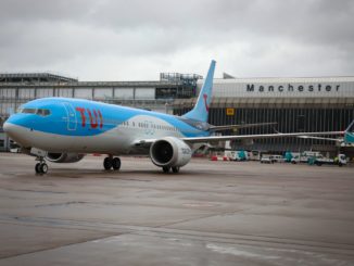 TUI 737 Max 8 G-TUMA at Manchester Airport