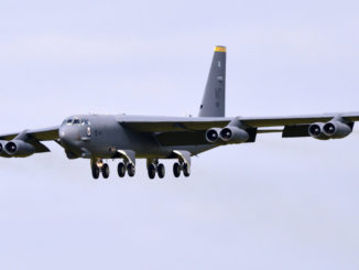 A Boeing B-52H approaching RAF Fairford (Image: TransportMedia UK)
