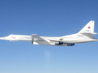 RAF quick reaction alert Typhoon aircraft from RAF Lossiemouth scrambled to monitor two Russian Blackjacks while they were in the UK area of interest. (Image: Crown Copyright 2020)