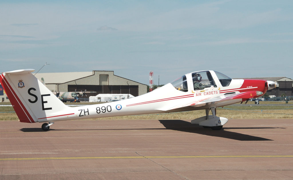The Grob 109B motor glider, known by the RAF as the Vigilant T1, was used by the Air Cadet Organisation to give basic flying and gliding training to air cadets. (Image: OGL)