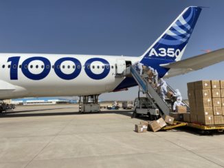 A350-1000 cargo loading in Tianjin_