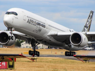 An Airbus A350-1000XWB touches down at Farnborough (Image: Max Thrust Digital)