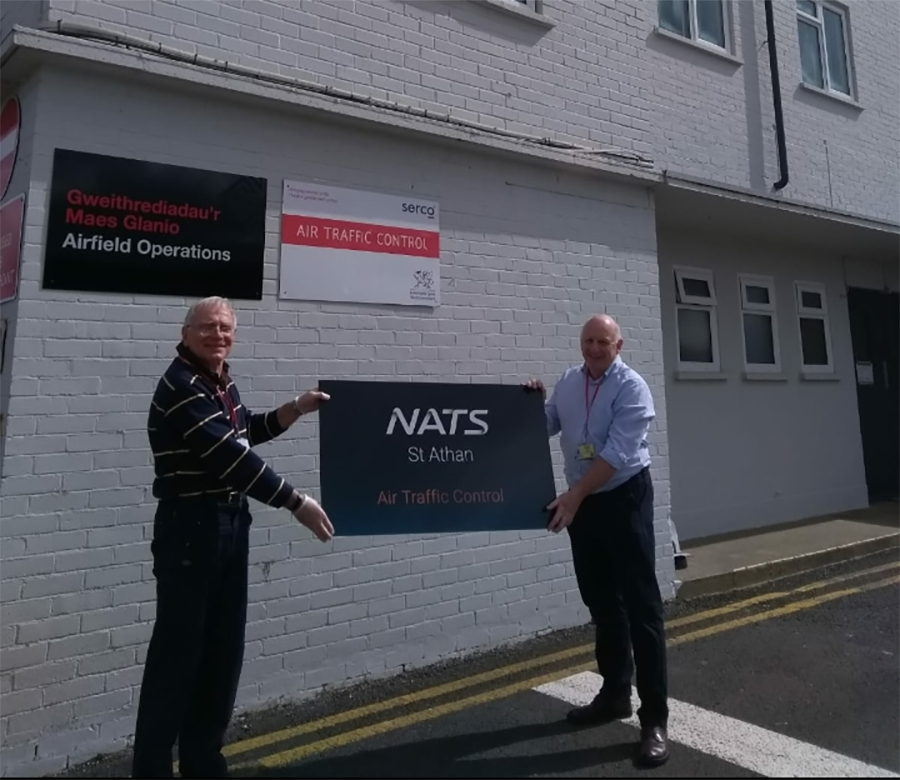 Trevor Stone, Air traffic support specialist, and Malcolm Bradbury, air traffic controller.