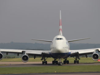 A British Airways Boeing 747 prepares to depart Cardiff Airport (Aviation Media Agency)