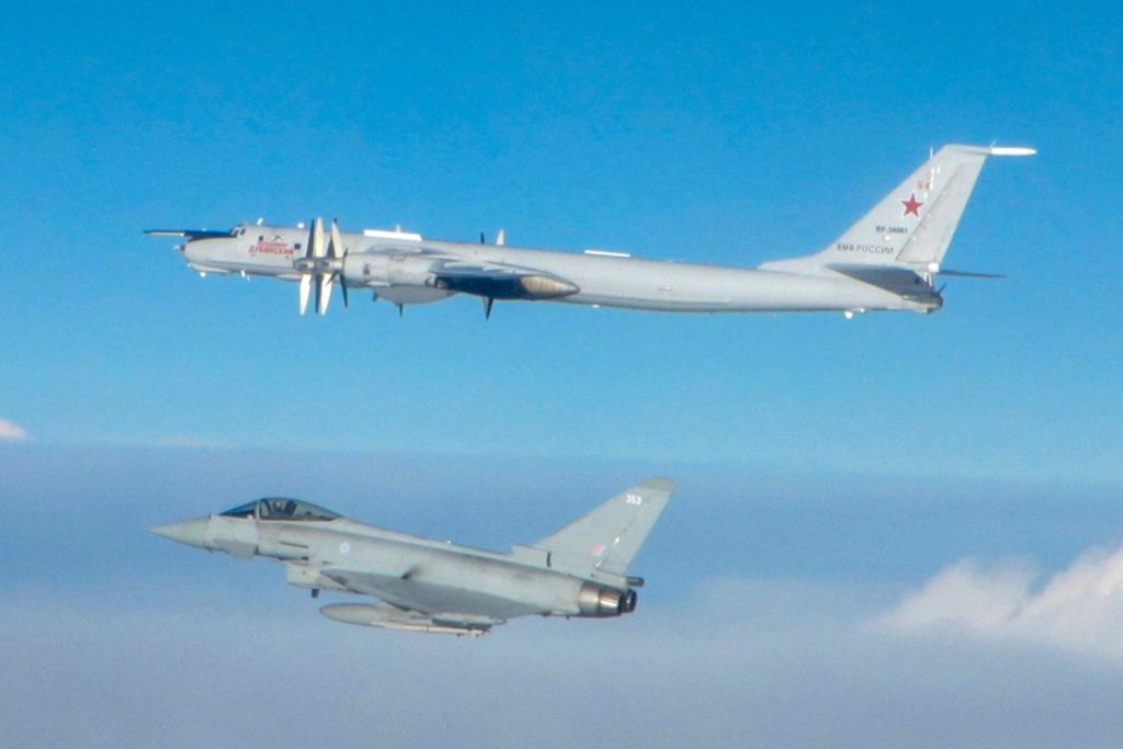 RAF Typhoon intercepts a Russian Bear (Image: MOD/Crown Copyright)