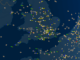 A typical flight tracking scene from FlightAware