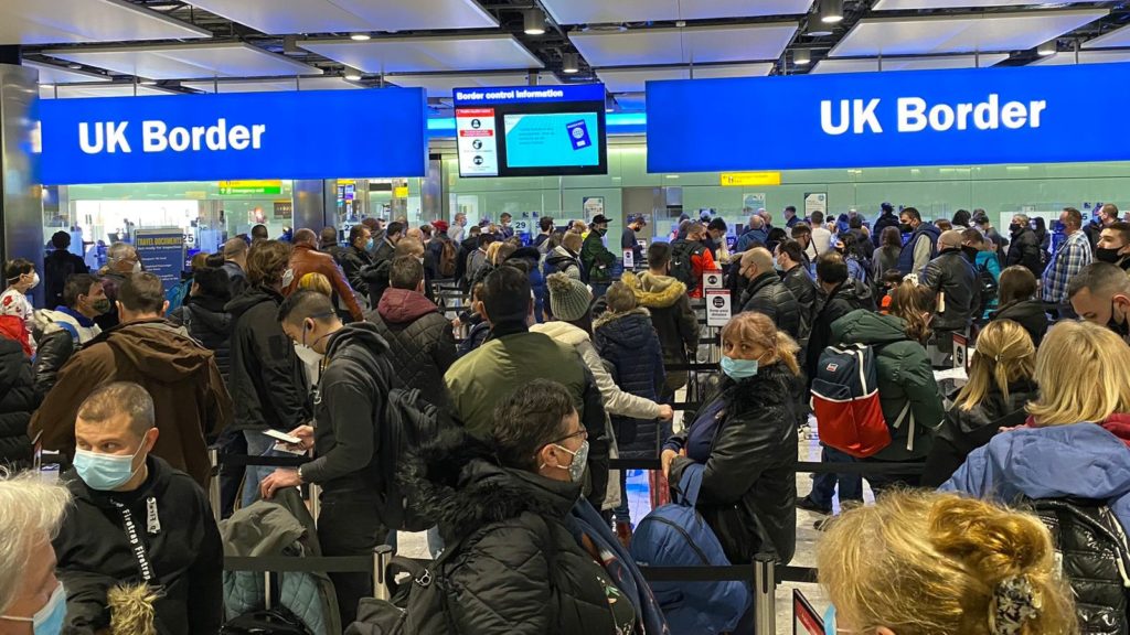 Heathrow Airport queues in Terminal 2 (Image Sir Peter Westmacott)