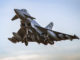 Pictured is a Royal Air Force Quick Reaction Alert (QRA) Typhoon FGR4 of 11 (AC) Squadron loaded with the latest Meteor Missile taking off from RAF Lossiemouth. (Crown Copyright)