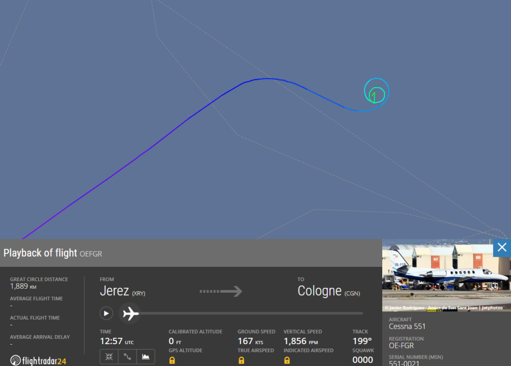 OE-FGR playback (FlightRadar24)