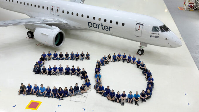 The 50th Porter Airlines Embraer E195-E2
