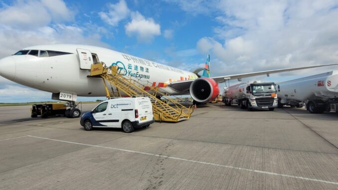 Central Airlines Boeing 777F at East Midlands Airport