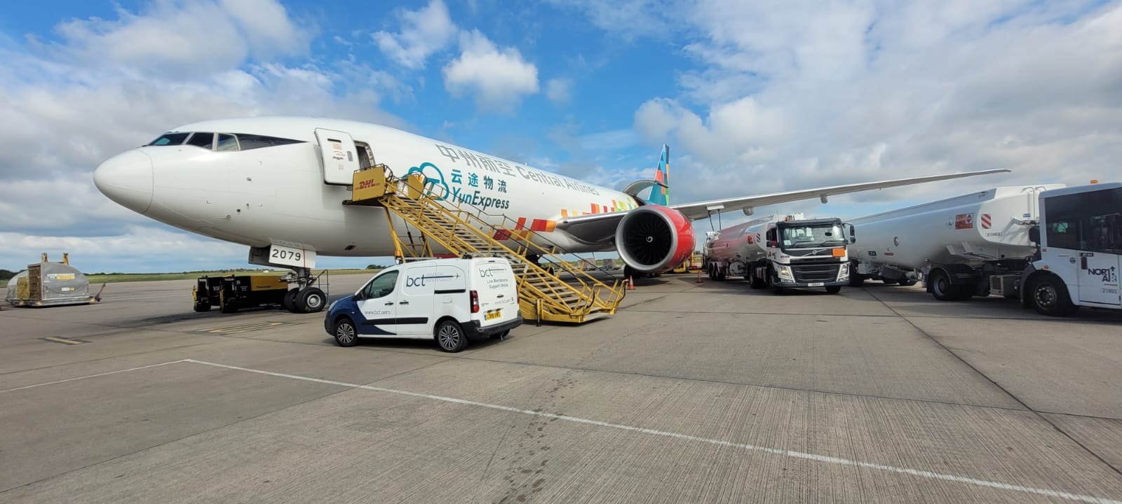 Central Airlines Boeing 777F at East Midlands Airport