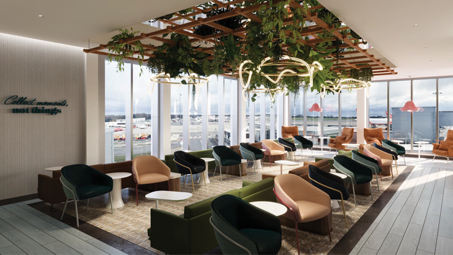The new Escape Lounge at Bristol Airport offers views across the apron.