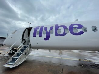 Flybe Dash 8 at Belfast City Airport (Image: Harrison Sharp)