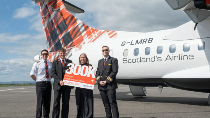 Loganair is celebrating a major milestone, having flown 300,000 passengers through Heathrow Airport