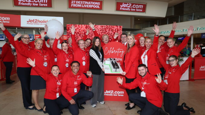 Jet2 celebrates a year of oeprating from Liverpool Airport