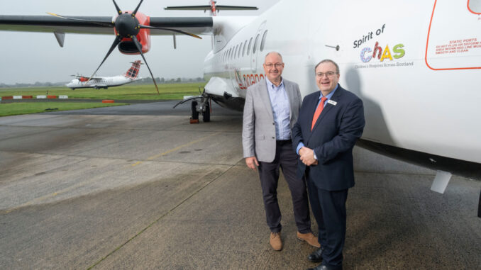 Loganair CEO Luke Farajallah with Rami Okasha, chief executive officer