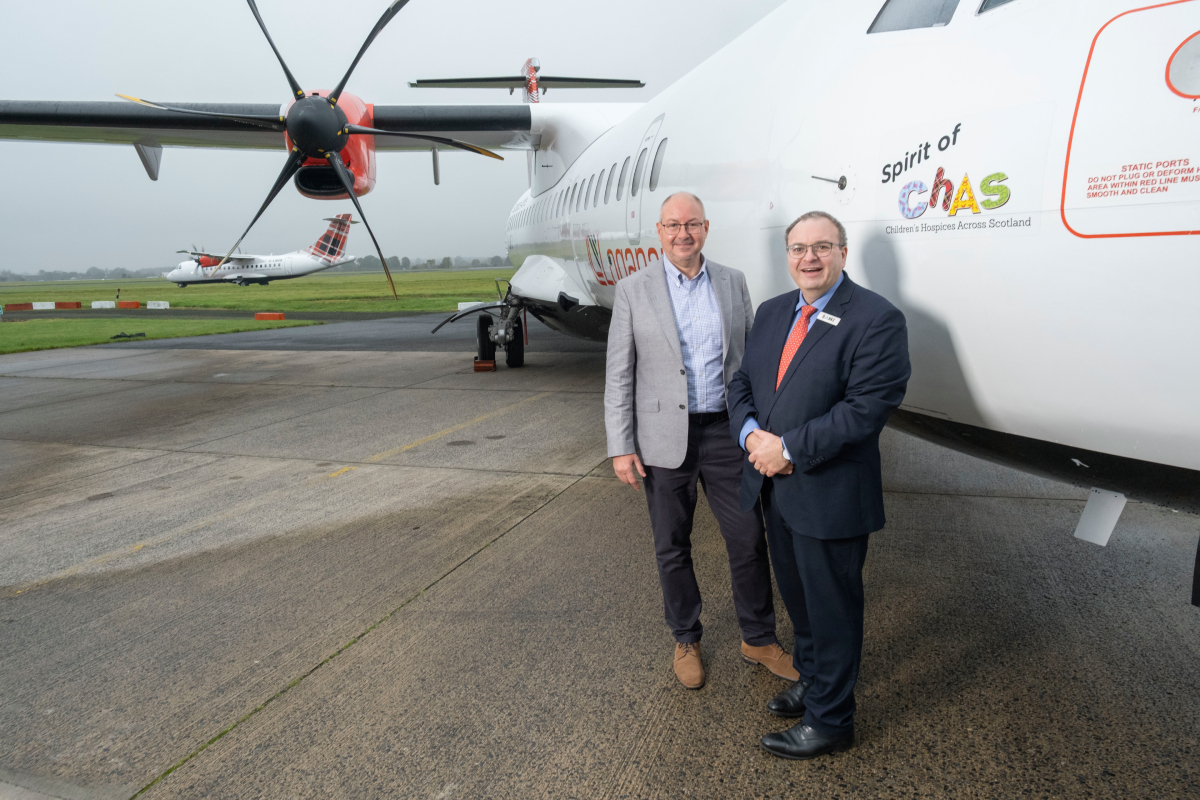 Loganair CEO Luke Farajallah with Rami Okasha, chief executive officer