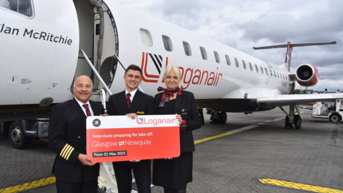 Loganair launches new Glasgow to Newquay route