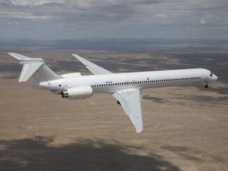 Boeing will modify this MD-90 to test the Transonic Truss-Braced Wing configuration as part of NASA’s Sustainable Flight Demonstrator project. (NASA photo) (PRNewsfoto/Boeing)