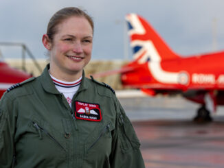 Wing Commander Sasha Nash is beginning her first full week as the most senior officer in the Royal Air Force Aerobatic Team (RAFAT). (Image: Crown Copyright)