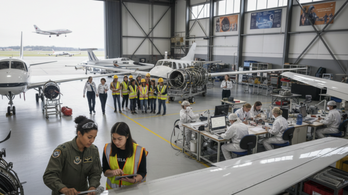 Women and Girls training in Aviation Engineering STEM programmes (AI Image)