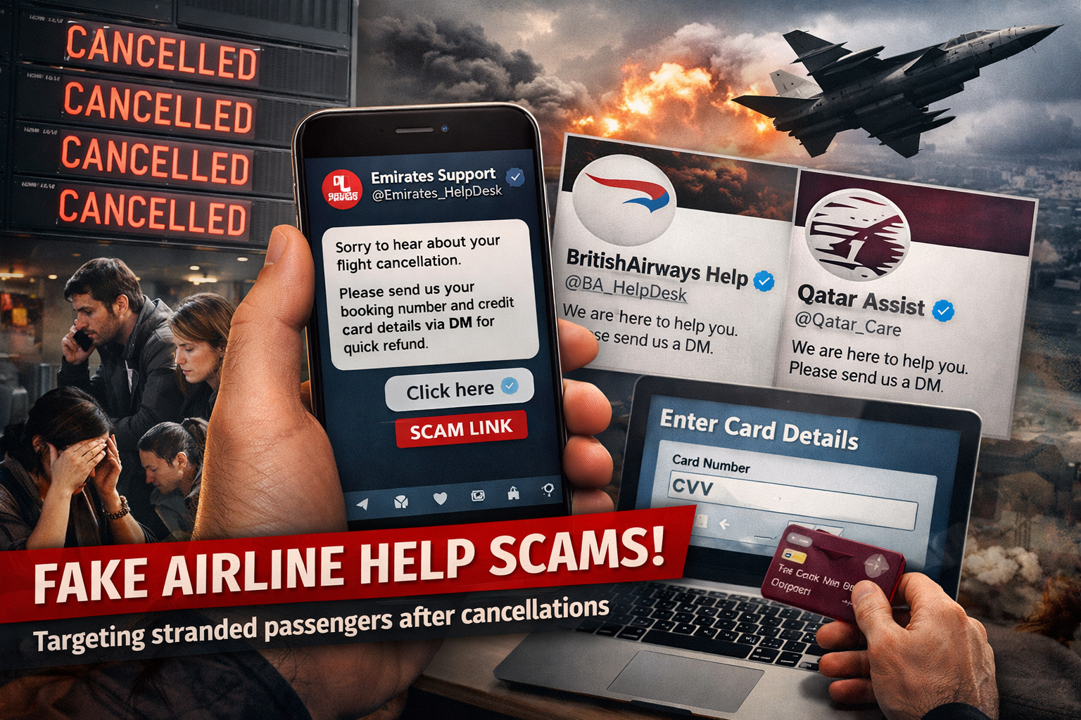 Fake airline ‘help’ accounts surge on X as Middle East disruption fuels new wave of scams | UK Aviation News