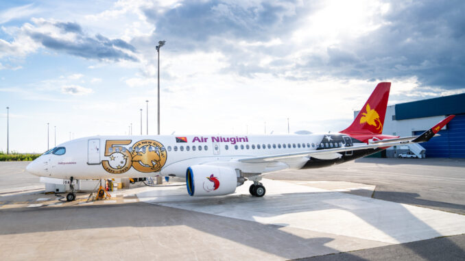 Air Niuginis first Airbus A220