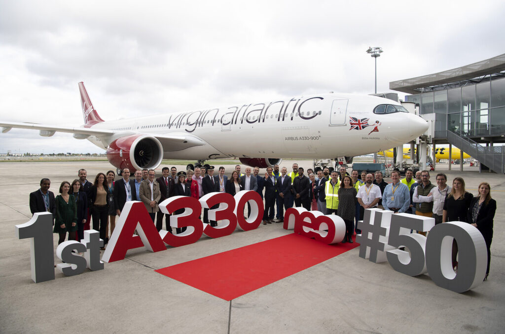 Virgin Atlantic takes delivery of its first Airbus A330-900neo (image: Airbus)
